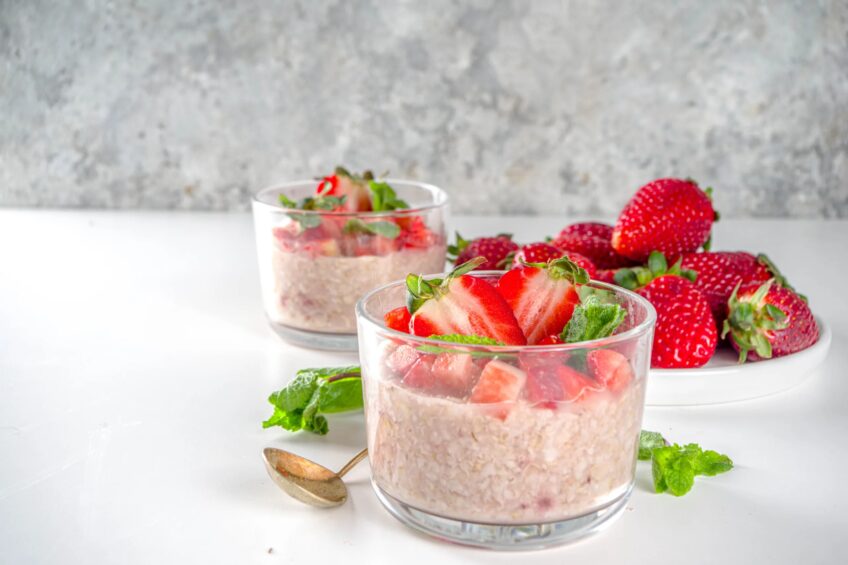 Strawberries and Cream Overnight Oatmeal