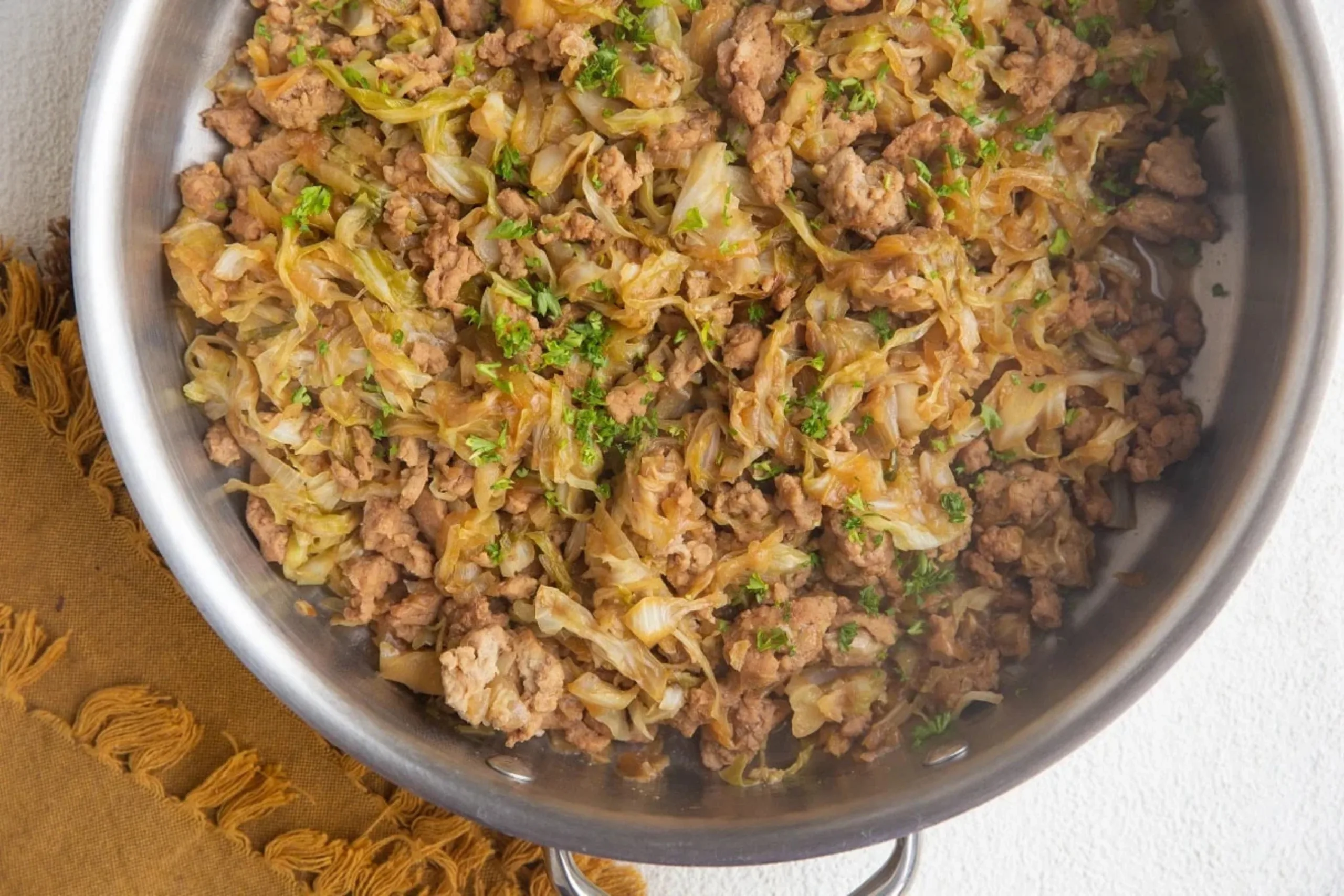Low Fat Spicy Cabbage with Ground Turkey - 10g Fat, 22g Carbs, 50g Protein and 378 Calories per portion