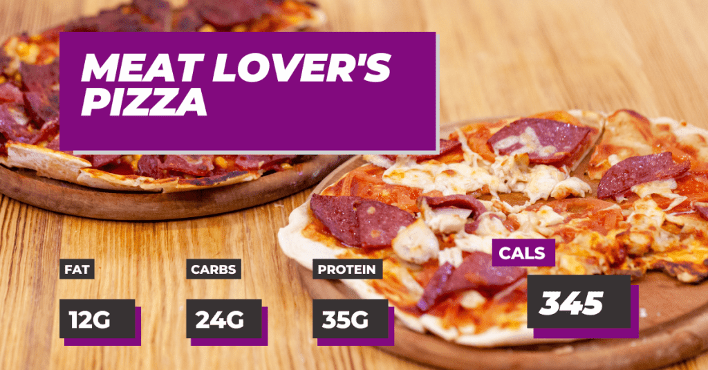 Meat Lover's Pizza Recipe - 12g Fat, 24g Carbs, 35g Protein and 345 Calories per pizza 
