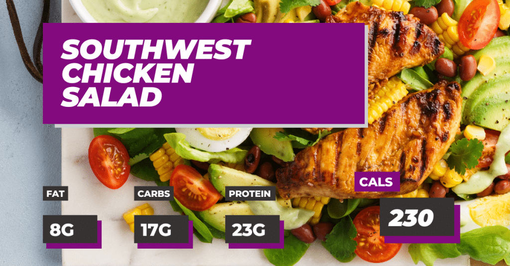 Southwest Chicken Salad Recipe: 8g Fat, 17g Carbs, 23g Protein and 230 Calories