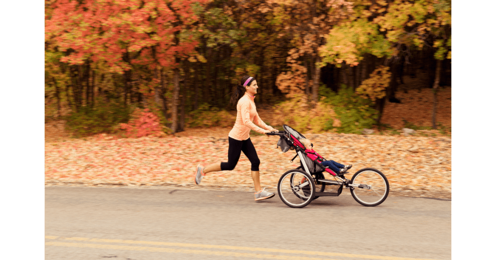 Running Stroller Autumn scene