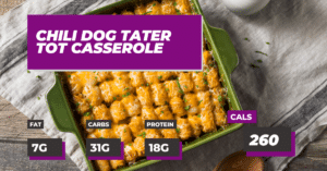 Macro-Friendly Chili Dog Tater Tot Casserole
