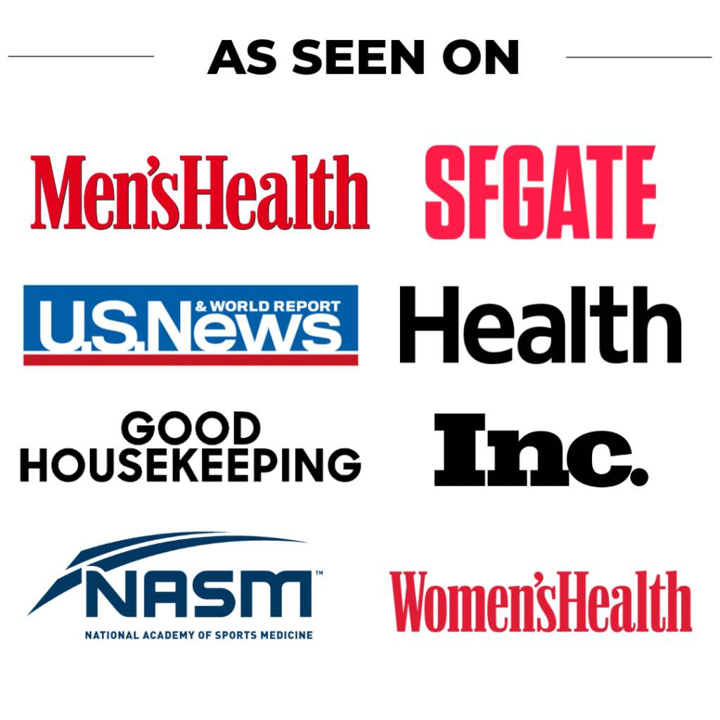 Macros inc media mentions; Men's Health, SFGate, US News, Health, Good Housekeeping, Inc. List, NASM, Women's Health