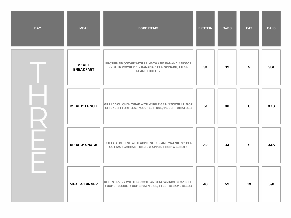 Day 3 Meal Plan