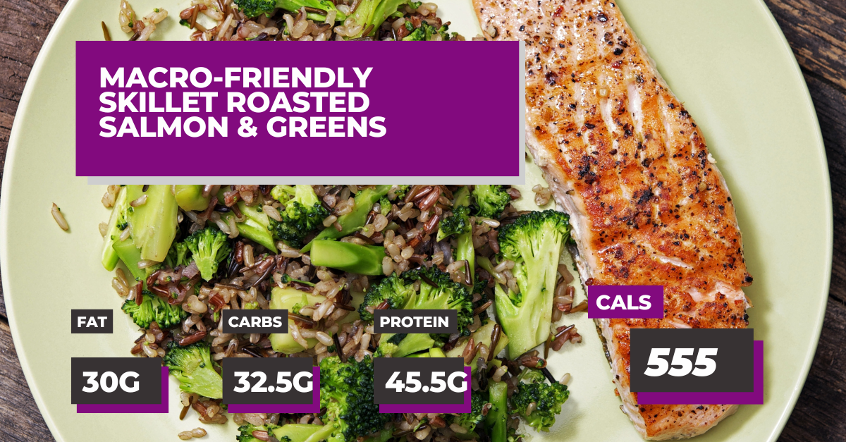 Skillet Roasted Salmon and Greens - Macros Inc