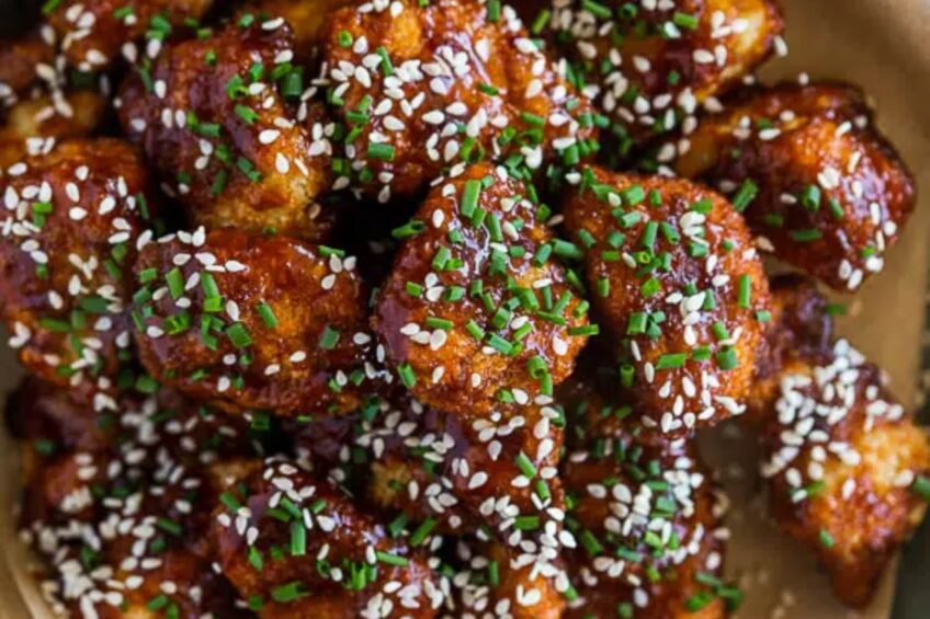 Lighter Honey Garlic Air Fryer Chicken - 9g Fat, 31g Carbs, 42g Protein and 377 Calories