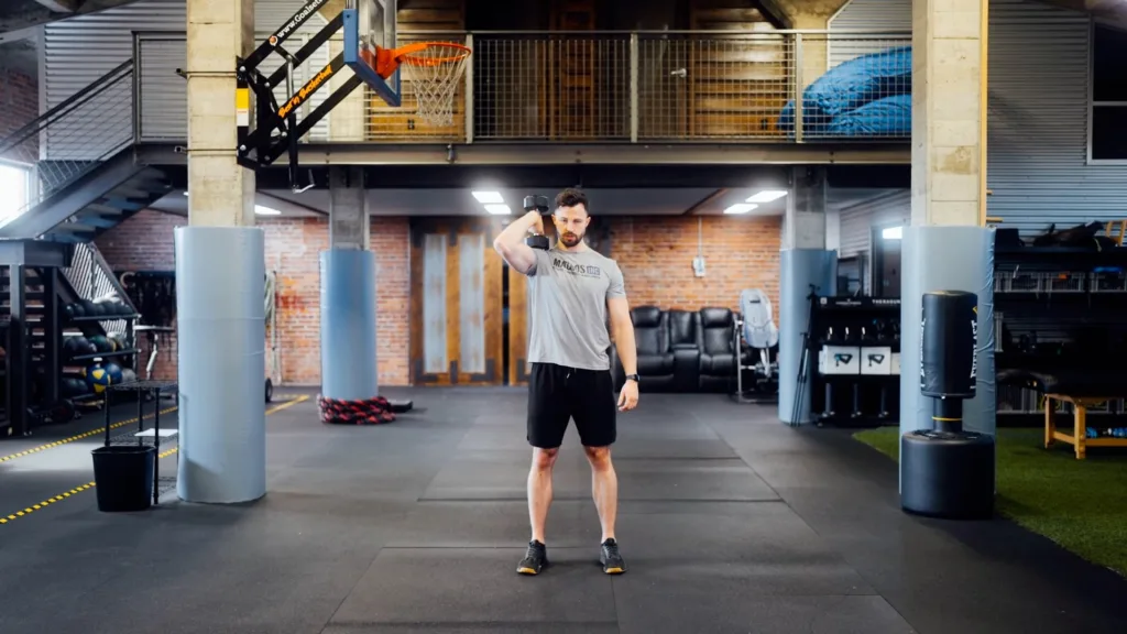single-arm-overhead-dumbbell-triceps-extension-poster