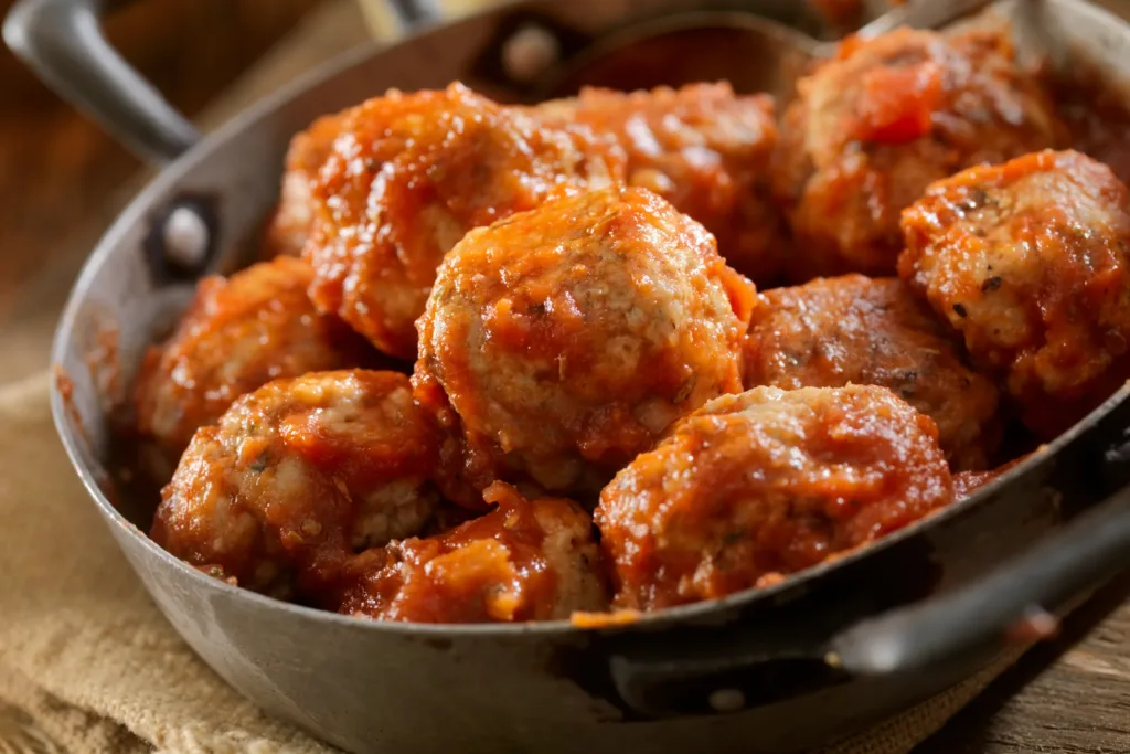 Baked Turkey Meatballs in Marinara
