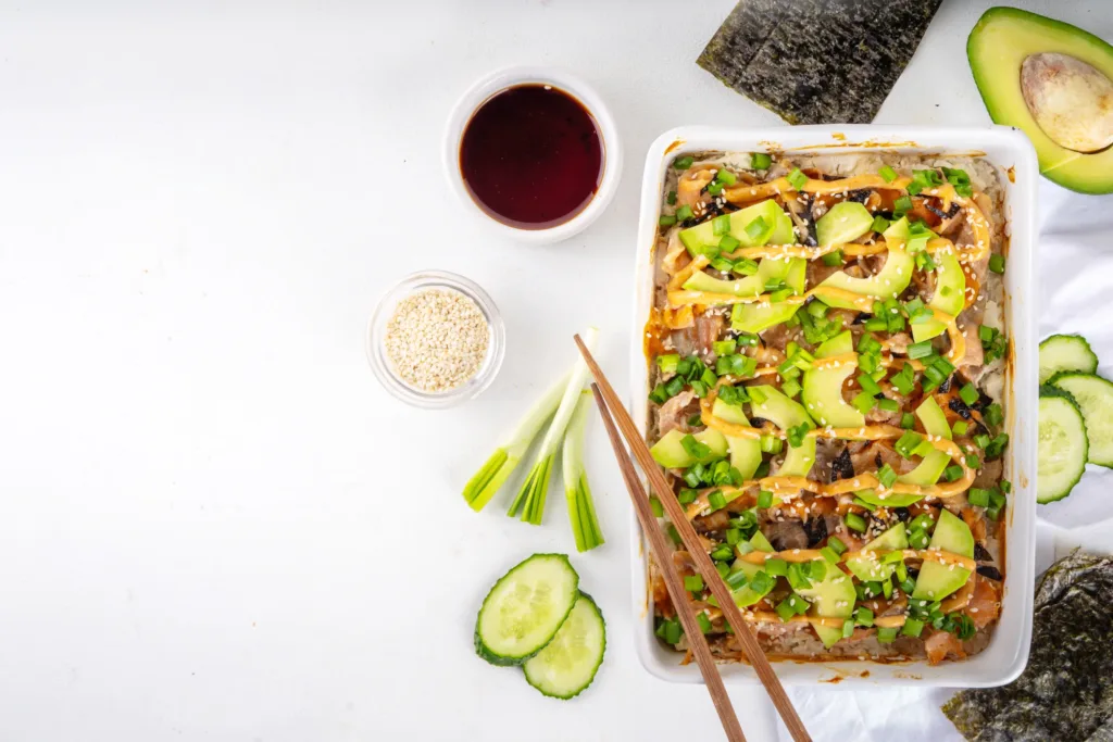 Spicy Salmon Sushi Bake