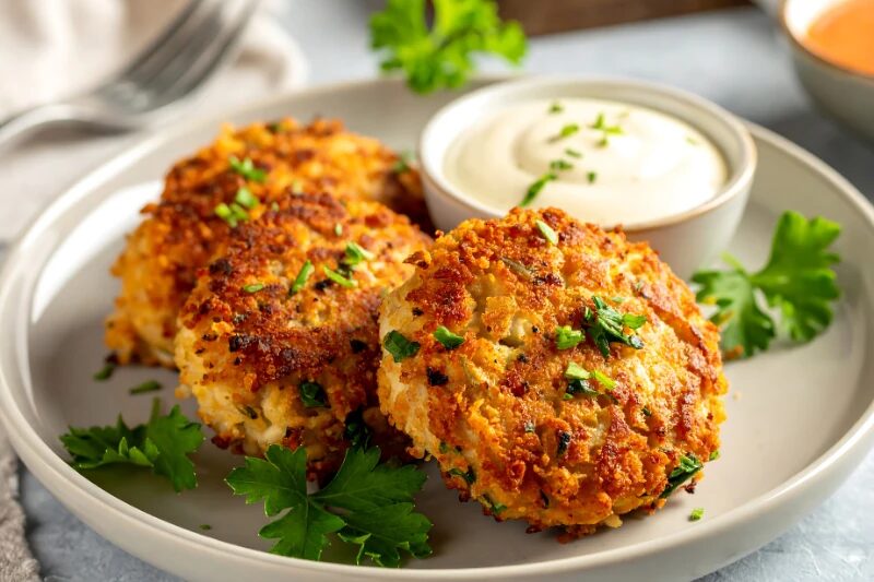 Crab Cakes with Lemon Yogurt